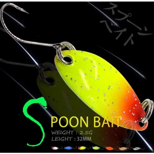 WALK FISH 5Pcs/7PCS 2.5G 32MM Spoon Sequins Lure Minnow Metal Single Hook Spinner Bait Artificial Hard Bait Ice Fishing Tackle