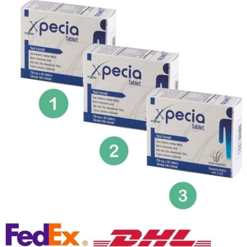 Xpecia 3 Box Hair Loss Treatment Tablet for Men, 750mg 180 Tablets, Biotin,Keratin