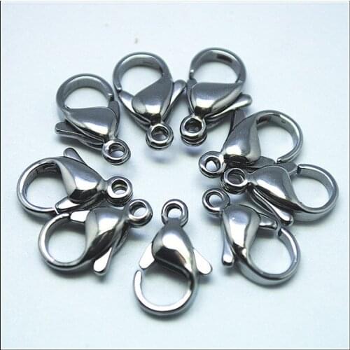 100pcs stainless steel clasps 304 stainless steel hooks lobster clasps for necklace making accessories top selling