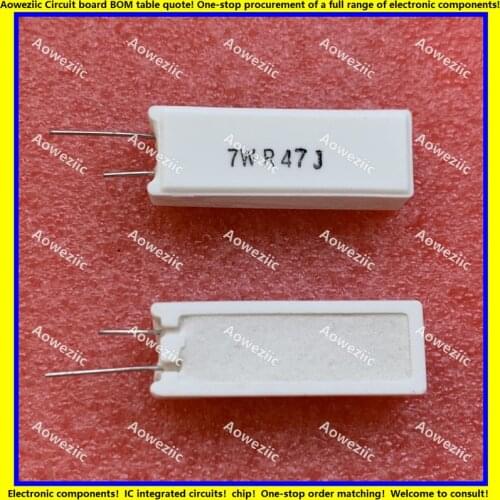 10Pcs/Lot 7WR47J 7W0.47ΩJ RX27-5 SQM Vertical Cement Resistance 7W0.47ohm Ceramic Resistance Precision ±5% Power Resistance
