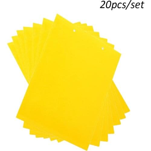 20pcs Double-Sided Strong Flies Traps Bugs Sticky Board Catching Aphid Insects Killer Pest Control Whitefly Glue Stickers