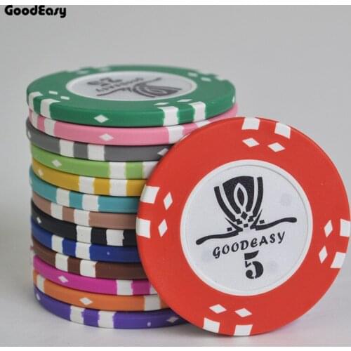 300PCS/Lot AOM Texas Hold'em Clay With Inner Metal Poker Chips Sets Upscale Set with goodeasy Trim Sticker