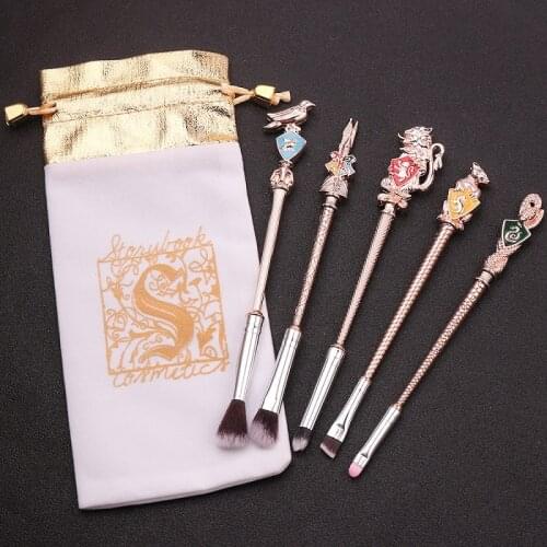 5 pcs/ Set Cute Harried Metal Figures Magic Wand Makeup Brush Potters Beauty Professional Tools Cosmetics Action Toys For Girls