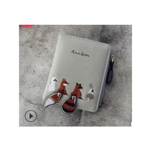 50pcs/lot fedex fast Vintage Wallets Cartoon Animal Girls Coin Bags Women Wallets female embroidery animal short wallet