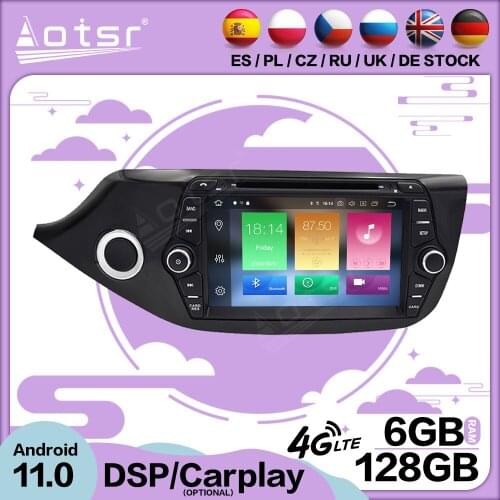6+128G Carplay Android 11 For KIA CEED 2013 2014 2015 2016 Car Multimedia GPS Video Player Radio Receiver Audio Stereo Head Unit