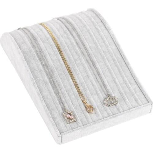 Velvet Jewelry Necklace Pendant Bracelet Earring Display Holder Stand Rack Show Case Gray Color Organizador Cadenas