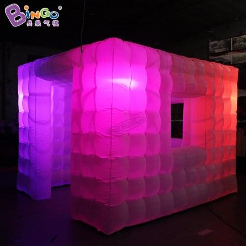 Free Shipping 3.4x3x2.5 Meters Inflatable Cube Event Tent With LED Lights For Sale - BG-T0321