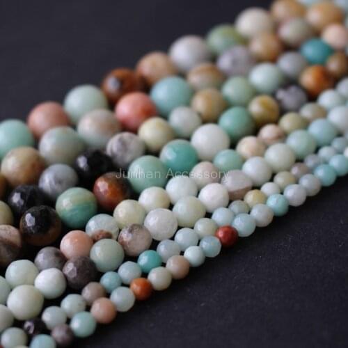 4mm 6mm 8mm 10mm Natural Amazonite stone beads Faceted Forest Loose beads 1 string about 40cm wholesale