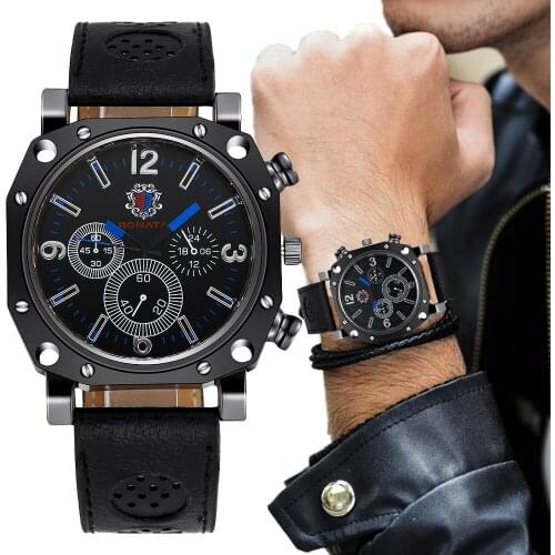 Watches Mens RONATATop Brand Luxury Casual Leather Quartz Mens Watch Business Clock Male Sport Date Relogio Masculino clock