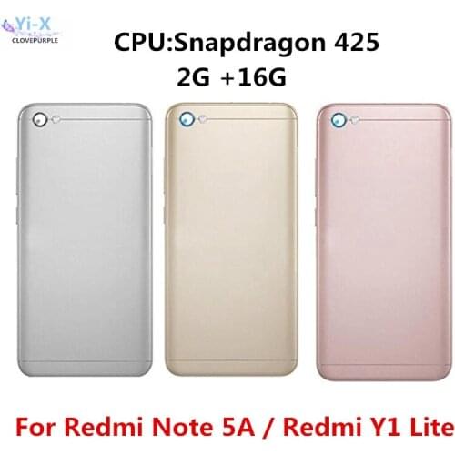 For Xiaomi Redmi Note 5A / Redmi Y1 Lite Battery Back Cover Rear Door Housing + Side Key Button