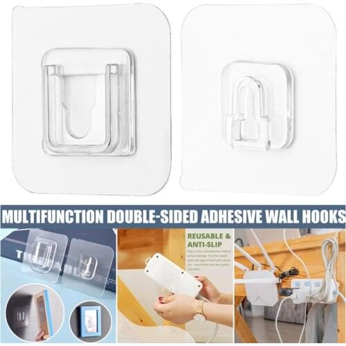 12Pairs Double-Sided Adhesive Wall Hooks Transparent Suction Cup Sucker Kitchen Bathroom Wall Storage Holder Bath Supplies