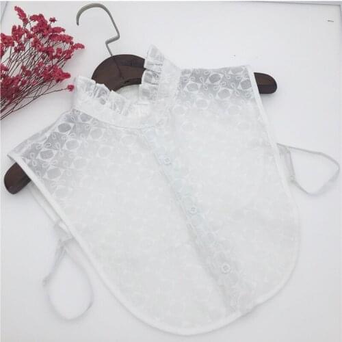 Elegant Women Half Sweater Shirt Fake Collar Stand False Cardigan Button Detachable Collar Cotton Lapel Blouse Tops Accessories