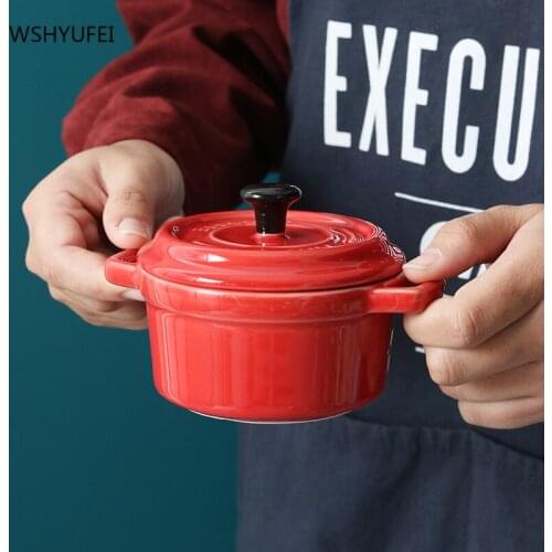 Chinese Steamed Egg Ceramic Small Bowl with lid Pudding Dessert Bowl Baking Oven Can be Used as Baby Food Supplement