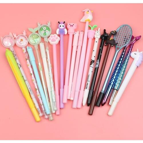 Creative Kawaii Cute Gel Pens Cactus Unicorn Mushroom Cat Bunny Funny School Cool Thing Ballpoint Rollerball Stationery Stuff