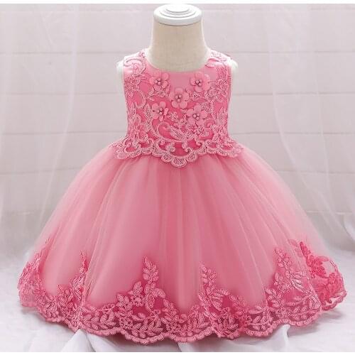 Lace Tutu Floral Christening Princess Beading Toddler Birthday Party Children Baptism Baby Girl Clothes Summer Dresses Vestidos