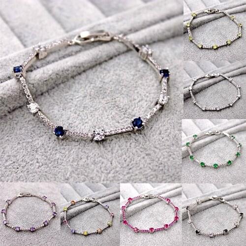 Fahion Beautiful Waterdrop colorful zircon stone Crystal Bracelet For Women Wedding Party Jewelry Female Bracelet Wholesale