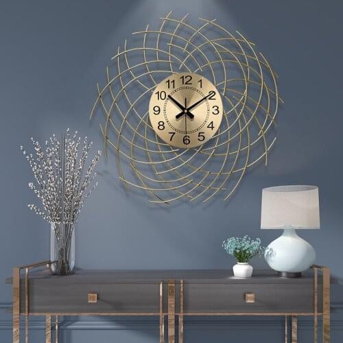 Nordic Metal Wall Clock Modern Design Wrought Iron Hanging Decorations for Living Room Office Study Decorate Wall Digital Clock