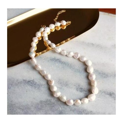 New Arrival Favortie 10mm White Baroque Pearl Necklace 925 Sterling Silver Gold Color Fine Jewelry For Women Girl Classic Gift