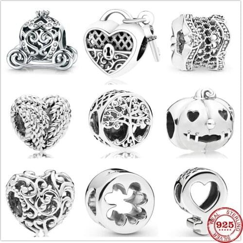 New Silver Charm forever family life tree lock to heart Bead fit Original Pandora charms silver 925 Bracelet DIY women Jewelry