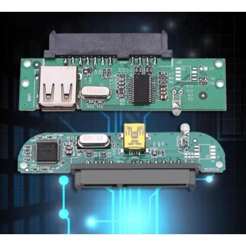 New 2.5 " USB 2.0 TO SATA 7 + 15 Pin Hard Disk Adapter Converter Computer Connection and Connector