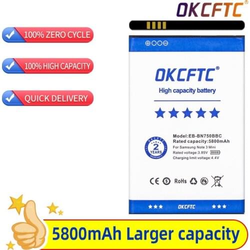 Orginal EB-BN750BBC EB-BN750BBE 5800mAh Battery For Samsung Galaxy Note 3 Neo N750 N7505 N7502 N7500Q N7506V N7508V E510