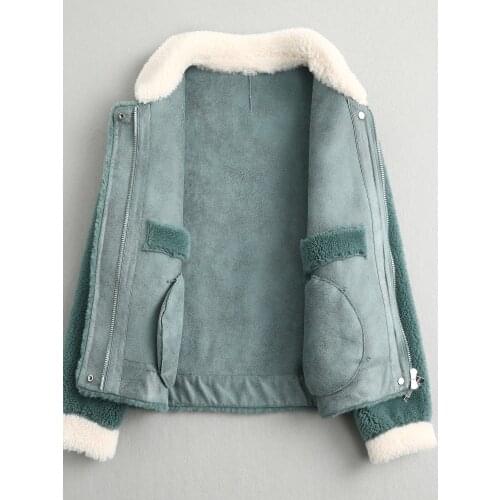 Coat Female Lamb Fur Korean Winter Jacket Real Wool Coats and Jackets Women Clothes 2020 MY3576