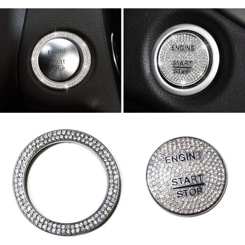 For Mercedes Benz C Class W205 2015-2019 Engine Start Stop Ignition Button Switch Refit Modify Artificial Crystal Diamond Decal