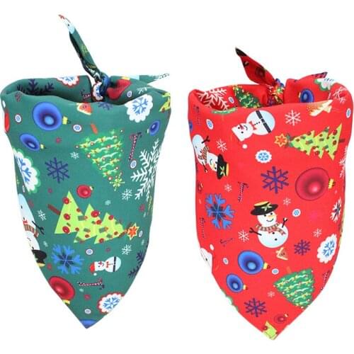 12pcs/lot Dog Christmas Bandana Pet Triangular Scarf Bib Fashionable Neckerchief Adjustable For Puppy Dog Cat Puuppy Dog Bandana