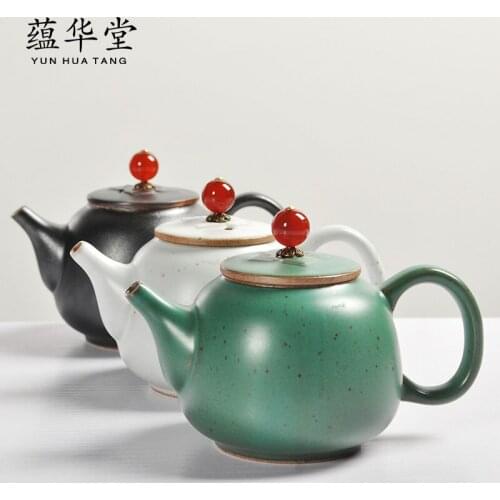 Handmade Japanese stoneware tea set teapot kiln changed to antique single pot ceramic kung fu tea set bubble teapot hand