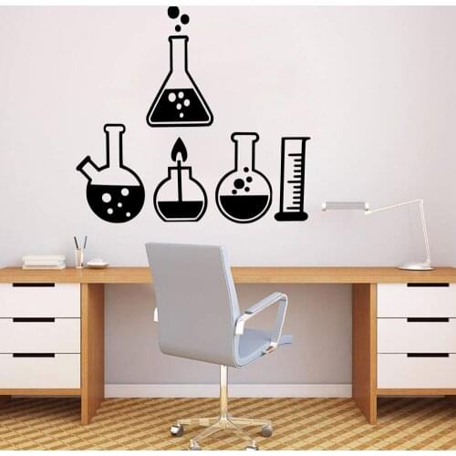 Removable Chemical Equipments Wall Art Decal Wall Stickers For laboratory Room Pvc Material Vinyl Mural School Wallpaper Mural