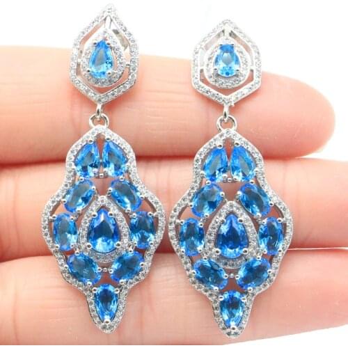 25x18mm Pretty Monkey On The Tree Created Pink Kunzite Golden Citrine CZ European Style Gift For Sister Silver Earrings