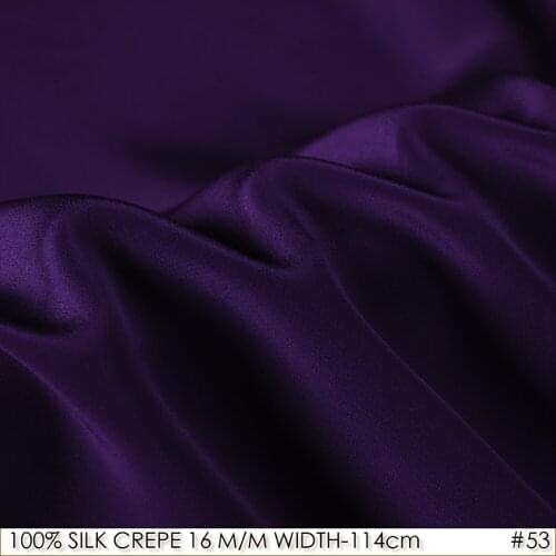 SILK CREPE DE CHINE 114cm width 16momme/100% Pure Mulberry Silk Matt Color Women Evening Dress Fabric Dark Purple NO 53