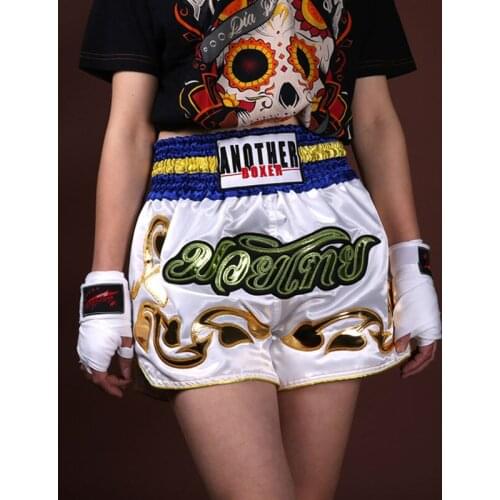 Embroidery Fight Shorts Men Women Kids Muay Thai Boxing Trunks Sanda Boxen Short Pants Competition Training MMA Boxeo Bermudas