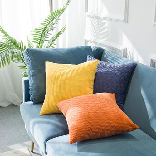 Modern Pillow Cover Velvet Pillowcase Vintage Suede Decoration Pillowcase Cushion Cover Classical Plaid Solid Color Pillowclips