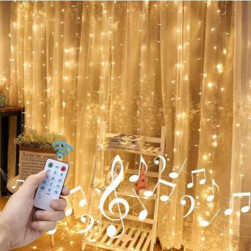 LED USB Power Remote Control Curtain Lights Fairy NewYear Christmas Wedding Home Window Party Home Window Party Decor LED String