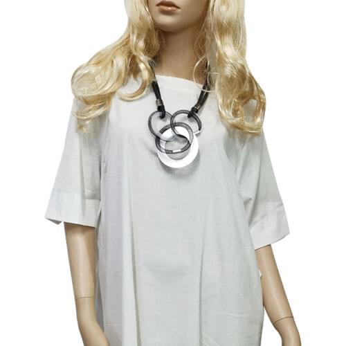 YD&YDBZ Designer Mesh Hollow Out Lace Pendant Necklace Bohemia Black Leather Rope Choker Necklaces Festival Party Accessories