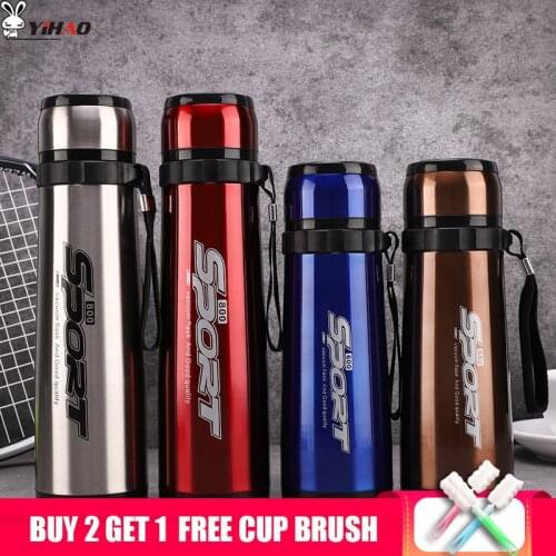 YIHAO 600ml 800ml Sling Vacuum Flask Bullet Cup Stainless Steel Portable Business Thermal Insulation Travel Vacuum Flasks Cup