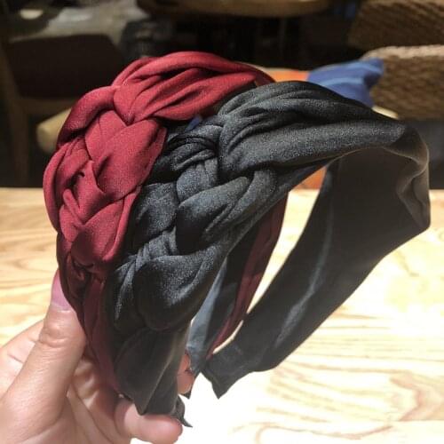Women headband fashion wide side hand-woven twist knot hairband bezel female hair accessories Girls Hair hoop headwear