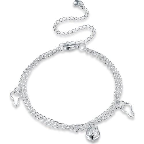 New Arrival Silver Plated Anklet for Women As tornozeleiras Wholesale kvinders New Design