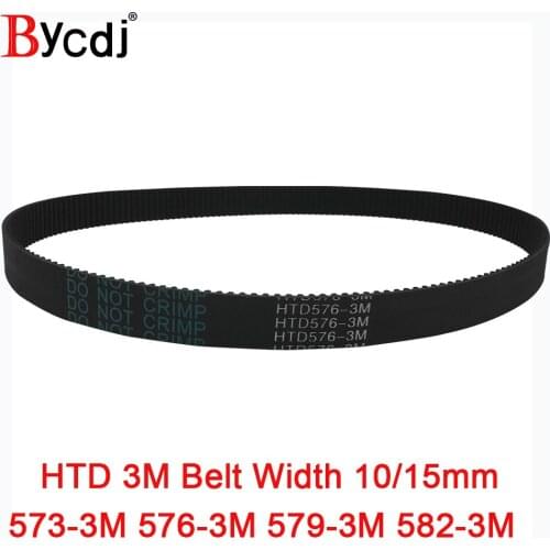 Arc HTD 3M Timing belt C=573 576 579 582 width 6-25mm Teeth191 192 193 194 HTD3M synchronous pulley 573-3M 576-3M 579-3M 582-3M