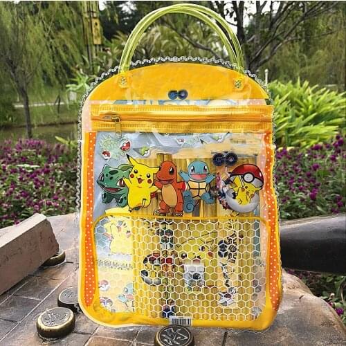 1set Cute Dream Pokemon Pikachu Kids school supplies Pencil Stationery Set Children Gift Stationery Suitable for boys and girls