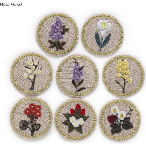 1pcs Round Embroidered Patch Sew On/Ironing Applique Stickers Badges Accessories Decoration Clothing Handbag Shoes Caps 4cm/1.5"