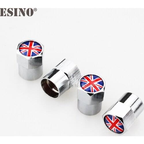 200 x Car Styling Stainless Zinc Alloy England National Flag Car Tire Valve Caps Wheel Tires Tyre Stem Air Cap Airtight Covers