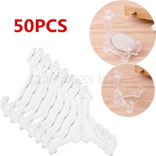 50PCS 42mm Plastic Display Stand Easel Coin Medal Token Badge Holder Collection Shelf Drop Shipping