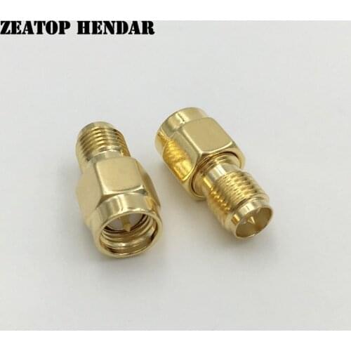 50Pcs Brass Gold Plated SMA Male Jack to RP-SMA Female Plug Straight RF Coaxial Coax Adapter Connector
