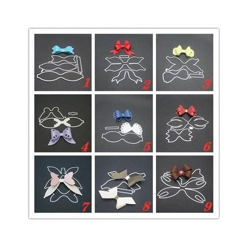 9 styles 3D Bow Frame Metal Cutting Dies Stencils for DIY Scrapbooking Christmas Greeting Cards Decorative Embossing Template