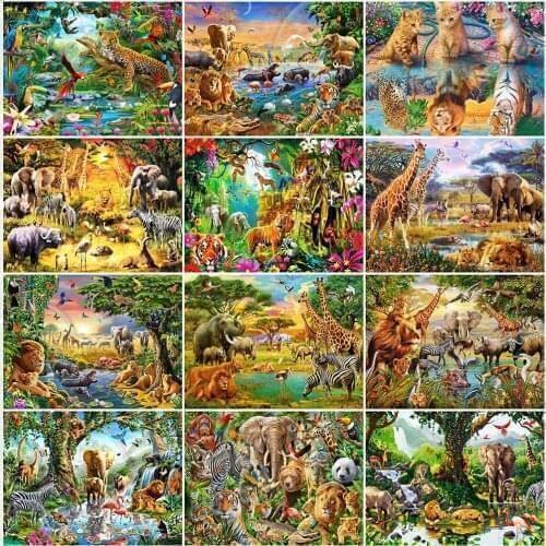 EverShine Diamod Painting Full Square Animal Cross Stitch Diamond Embroidery Garden Picture Of Rhinestones Handmade Home Decor