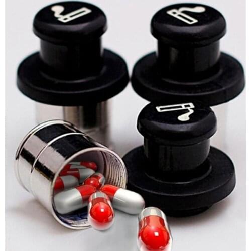 Car Cigarette Lighter Hidden Diversion Insert Pill Box Container Safe Storage Case (Black & Silver)
