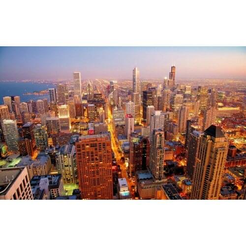 Chicago super city skyline photo backdrop High quality Computer print scenic photography studio background