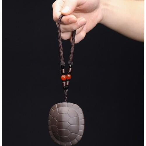 Ceramic tea pets can be raised tortoise shell handles men and women hand-held Wenwan pendant gifts